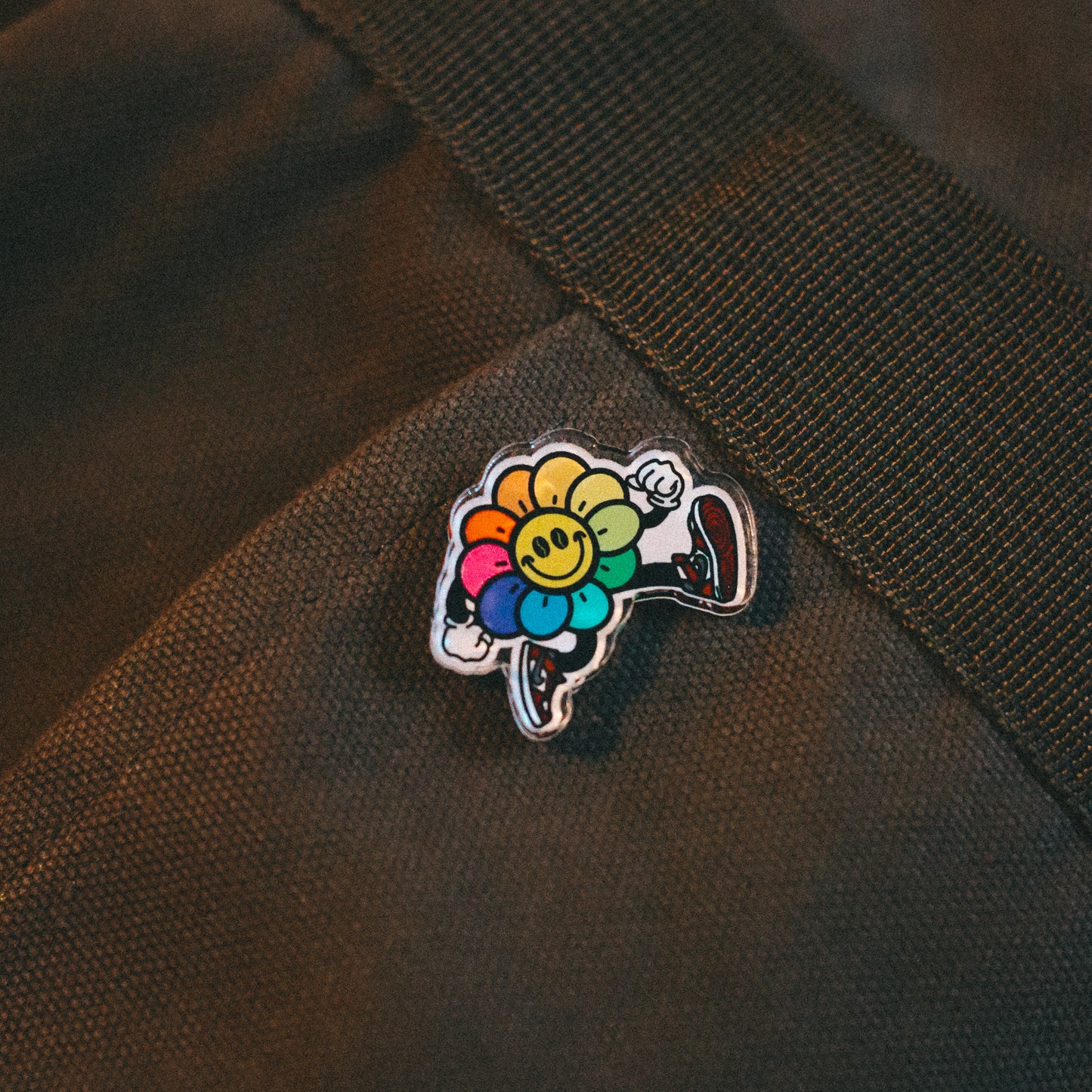 Flower Runner Acrylic Pin