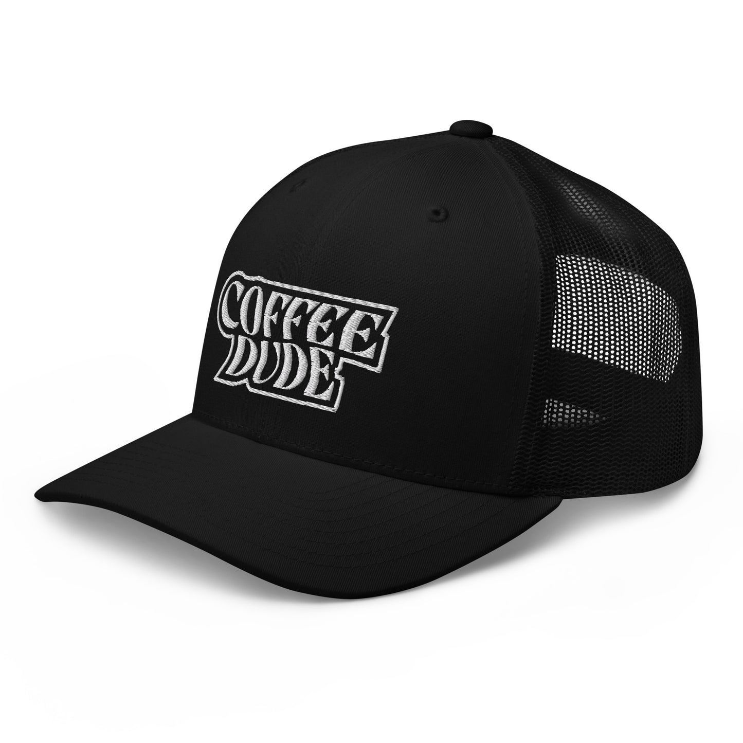 Coffee Dude Black Trucker Cap