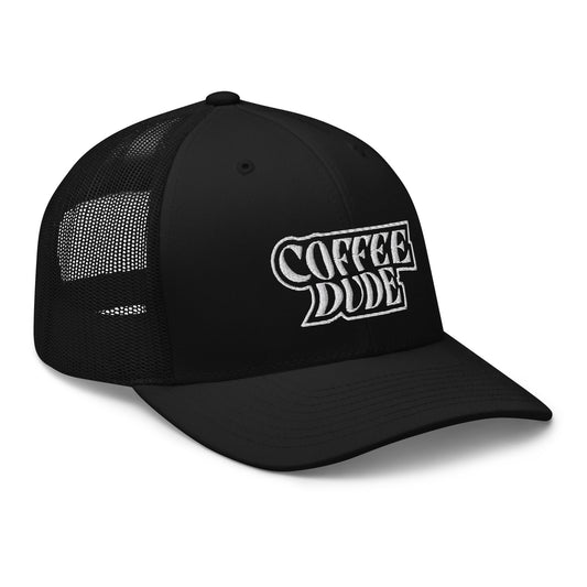 Coffee Dude Black Trucker Cap