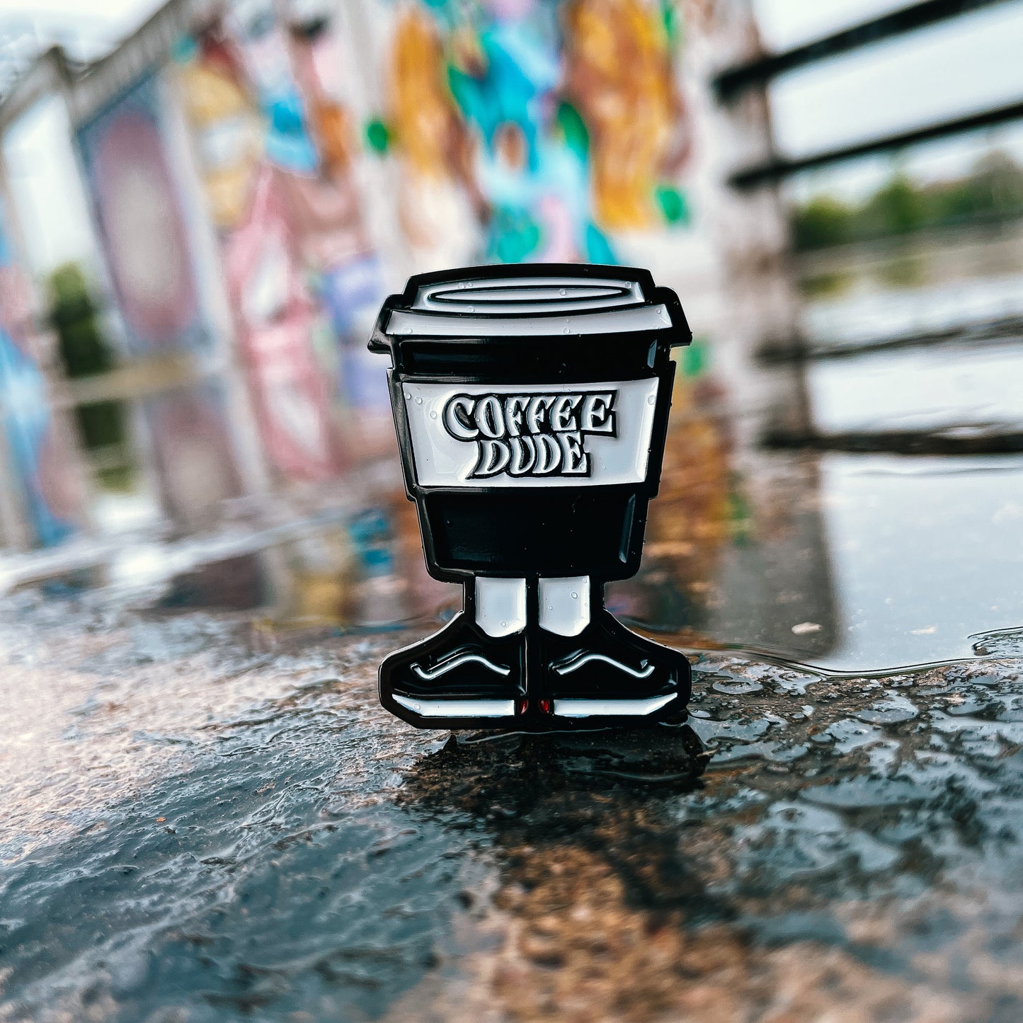 Coffee Dude Old Skool Enamel Pin