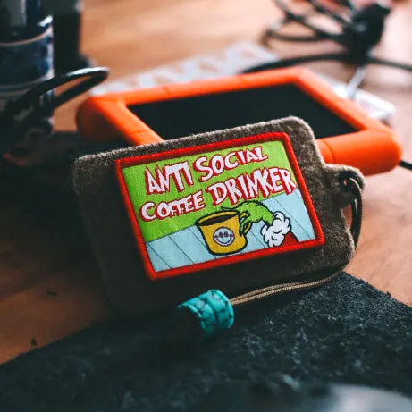 Anti-Social Coffee Drinker Woven Patch