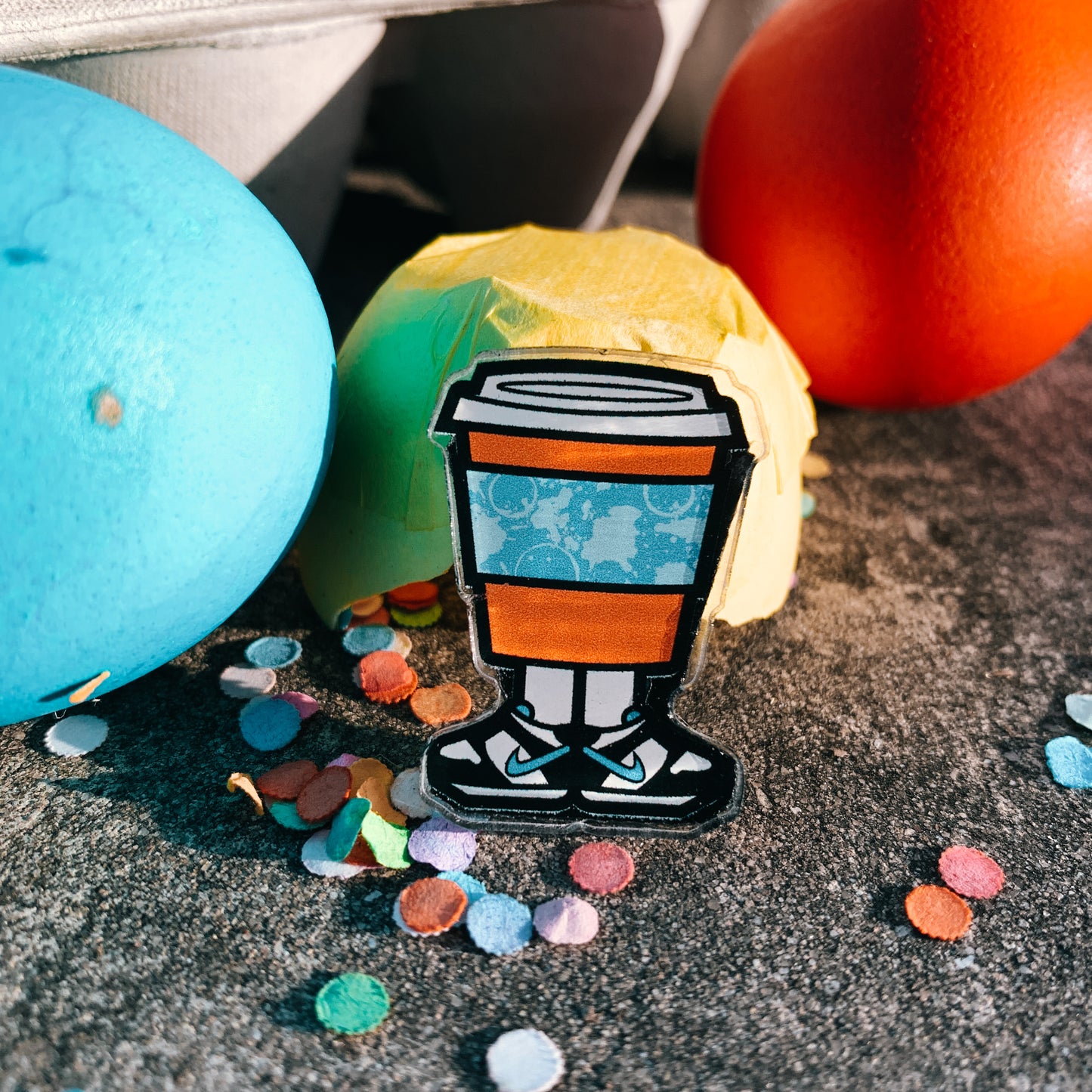 Orange + Blue Coffee Dude