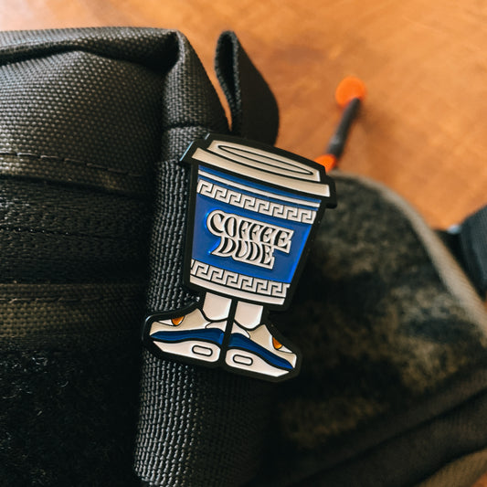 Coffee Dude Greek Cup Enamel Pin